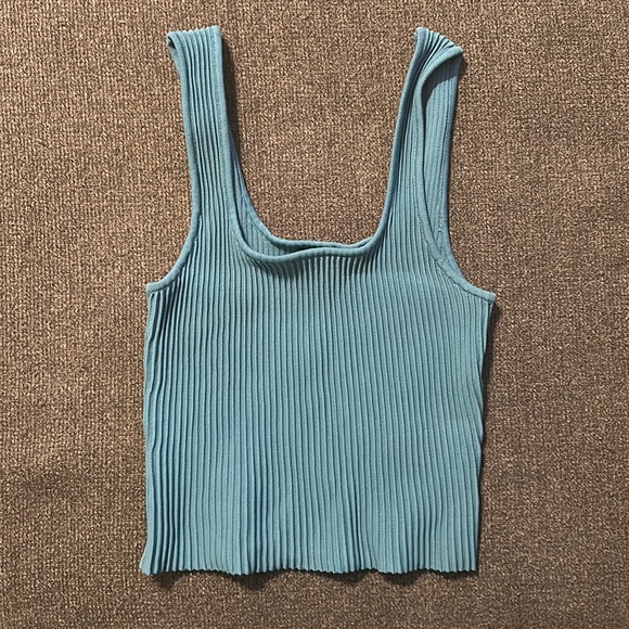 Turquoise Forever 21 Cropped Tank - Picture 1 of 2
